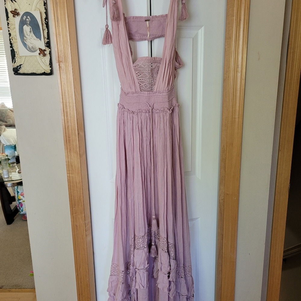 Pink Free People bohemian dress